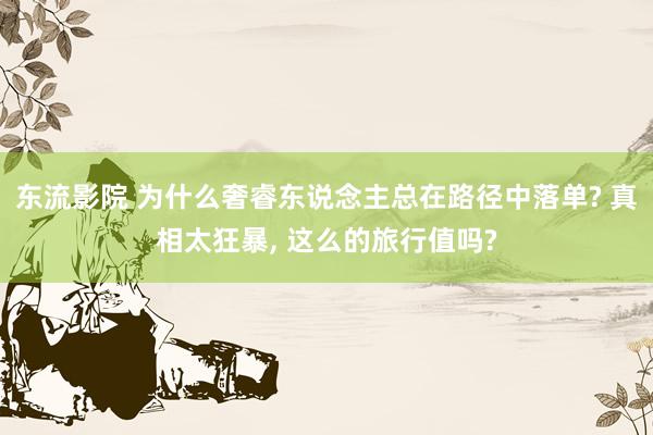 东流影院 为什么奢睿东说念主总在路径中落单? 真相太狂暴， 这么的旅行值吗?